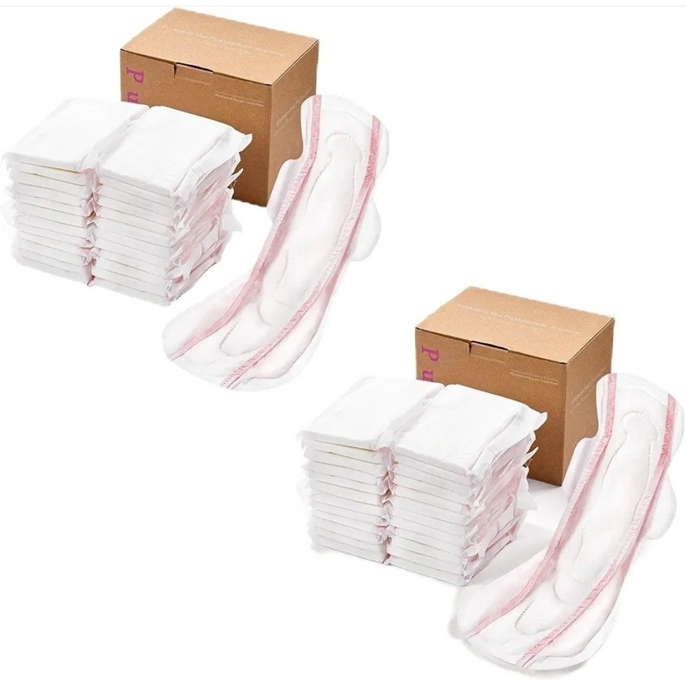 48 Count Purcomfy Premium Postpartum Pads with Wings, Large Maximum Absorbency
